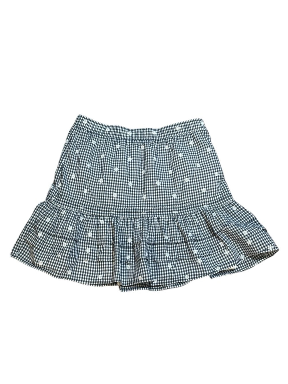 MADEWELL Gingham Ruffle Mini Skirt M Navy/White $89 Retail EUC - Picture 2 of 10
